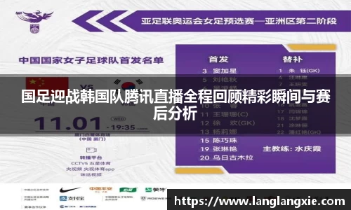 国足迎战韩国队腾讯直播全程回顾精彩瞬间与赛后分析